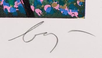 ENRICO BAJ, blandteknik och färgtryck, 5 st, signerade och numrerade.