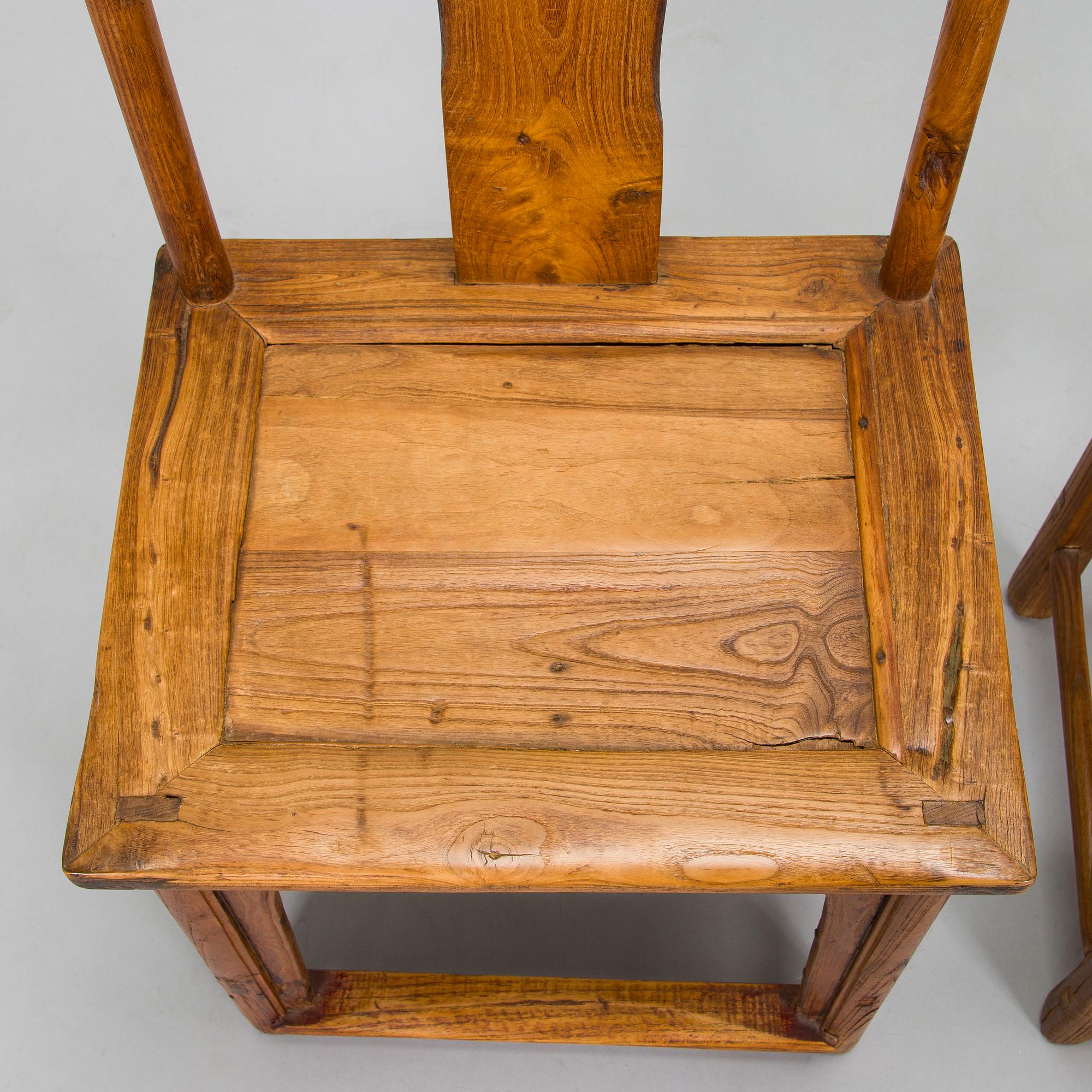 Two hardwood chairs. China. Qing dynasty. 19th century.