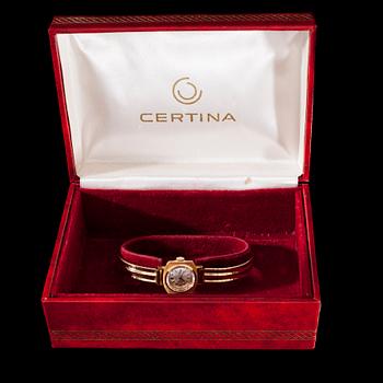 ARMBANDSUR, dam, Certina, 14K guld. Total vikt 25,5 g. 1960-70-tal.