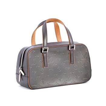436. Louis Vuitton, LOUIS VUITTON, a dark grey cuir mat handbag, "Mat Shelton".