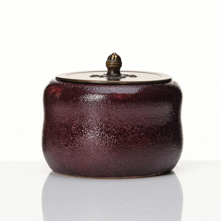 Patrick Nordström, a bronze lidded stoneware vase, Royal Copenhagen, Denmark 1921.