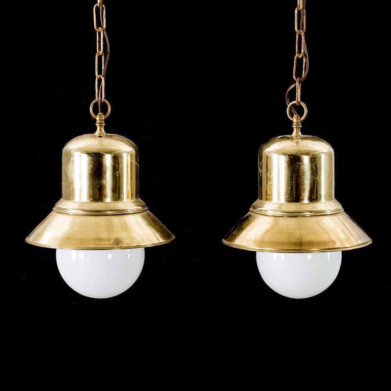 A pair of late 20th century ceiling lamps.