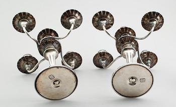 KANDELABRAR, 1 par, silver, sannolikt Spanien, 1900-tal.
