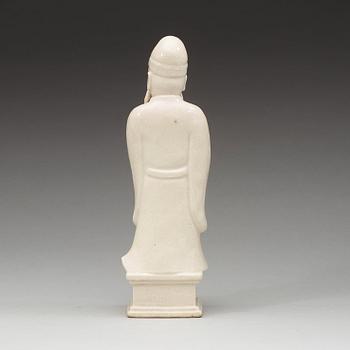 A blanc de chine figure of Lohan, Qing dynasty, 19th Century.