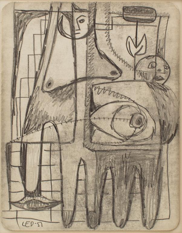 LARS ENGLUND, Pencil, 2, signed and dated -51.