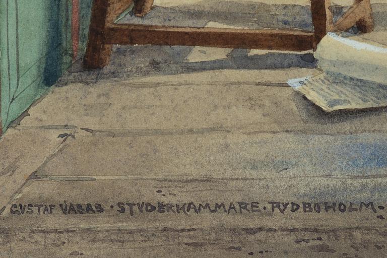 Olle Hjortzberg, akvarell, signerad och daterad 1890.