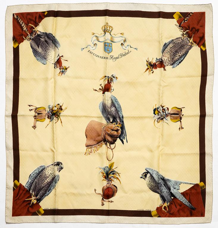 Hermès, scarf, "Fauconnerie Royal Déduit".