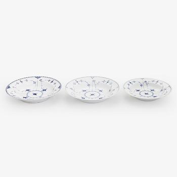 An 8-piece porcelain "Musselmalet", Royal Copenhagen, Denmark.