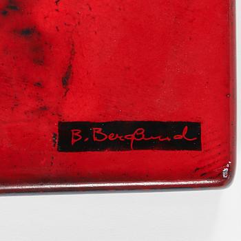 VÄGGPLAKETT, emalj på plåt. Bengt Berglund, Gustavsberg 1964.