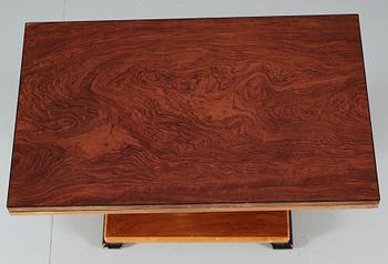 An Otto Wretling birch, palisander and black stained wood table, Umeå 1930's, for K.A. Andersson, Sala.