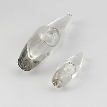 Two 'Orkidé' sculptures/vases by Timo Sarpaneva, Iittala, one dated 1957.