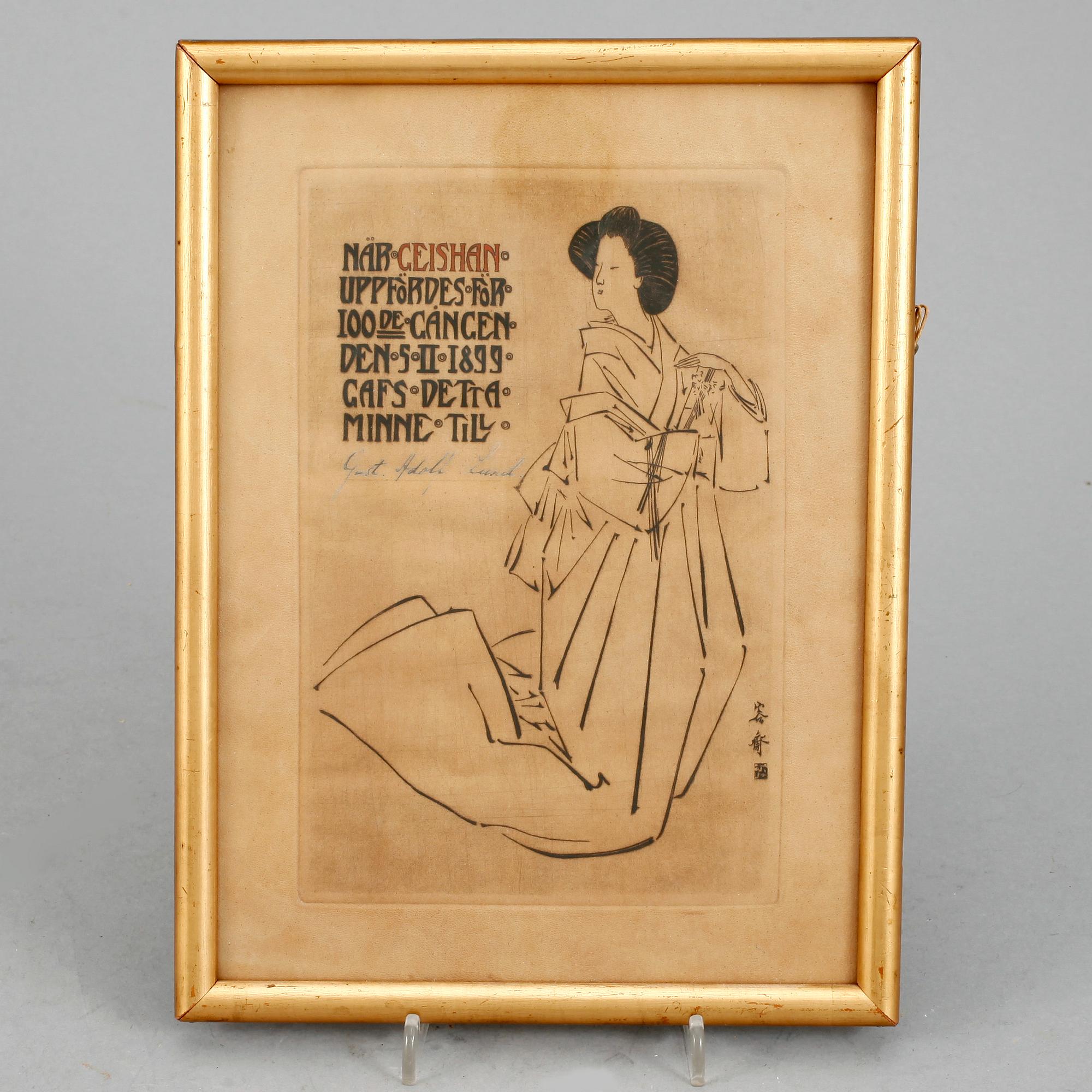 GRAFISKT BLAD, "Geishans" 100:de uppförande, 1899.
