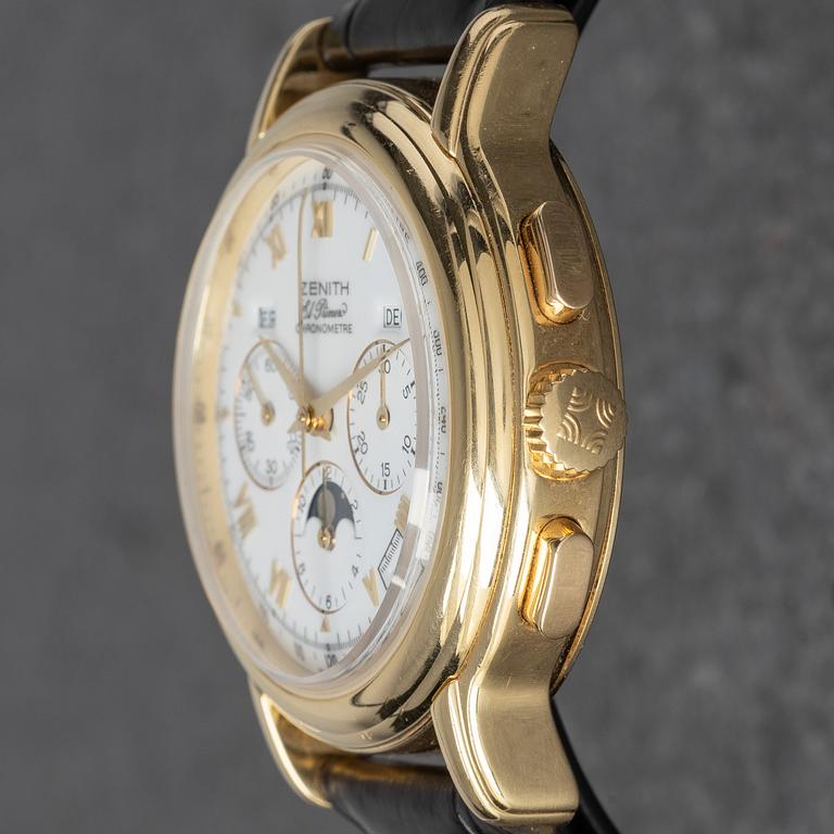 Zenith, El Primero, ChronoMaster, "Triple Calendar Moonphase", chronograph, ca 2002.