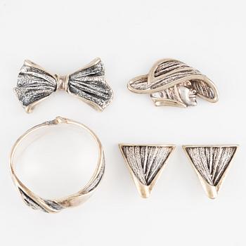 Nurit and Shoshanna Bar-On, 4 pieces, jewellery, silver, Israel.