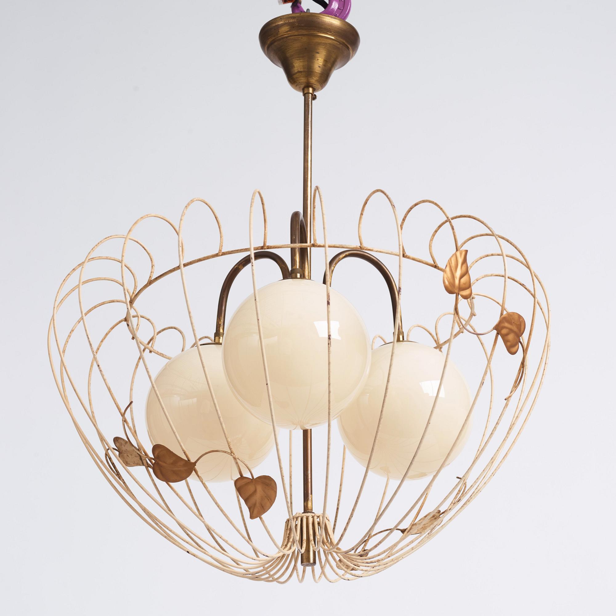 A pair of Swedish Modern ceiling lamps, 1940s.