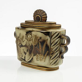 Gunnar Nylund, urna med lock, "Flambé", Rörstrand.