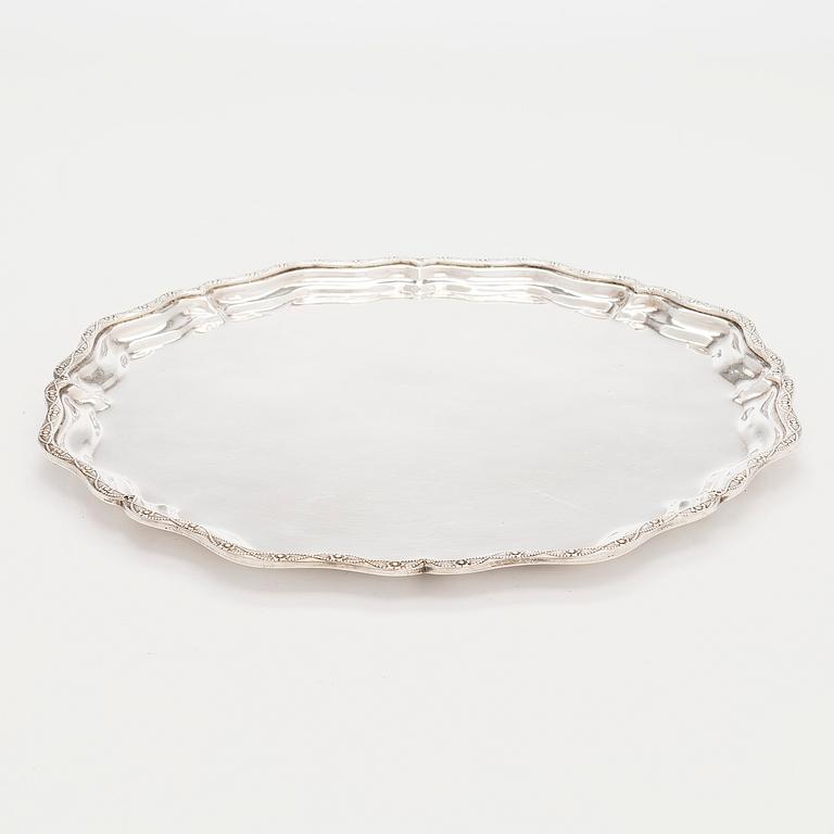 A silver tray, Egypt, latter half of the 20th century.