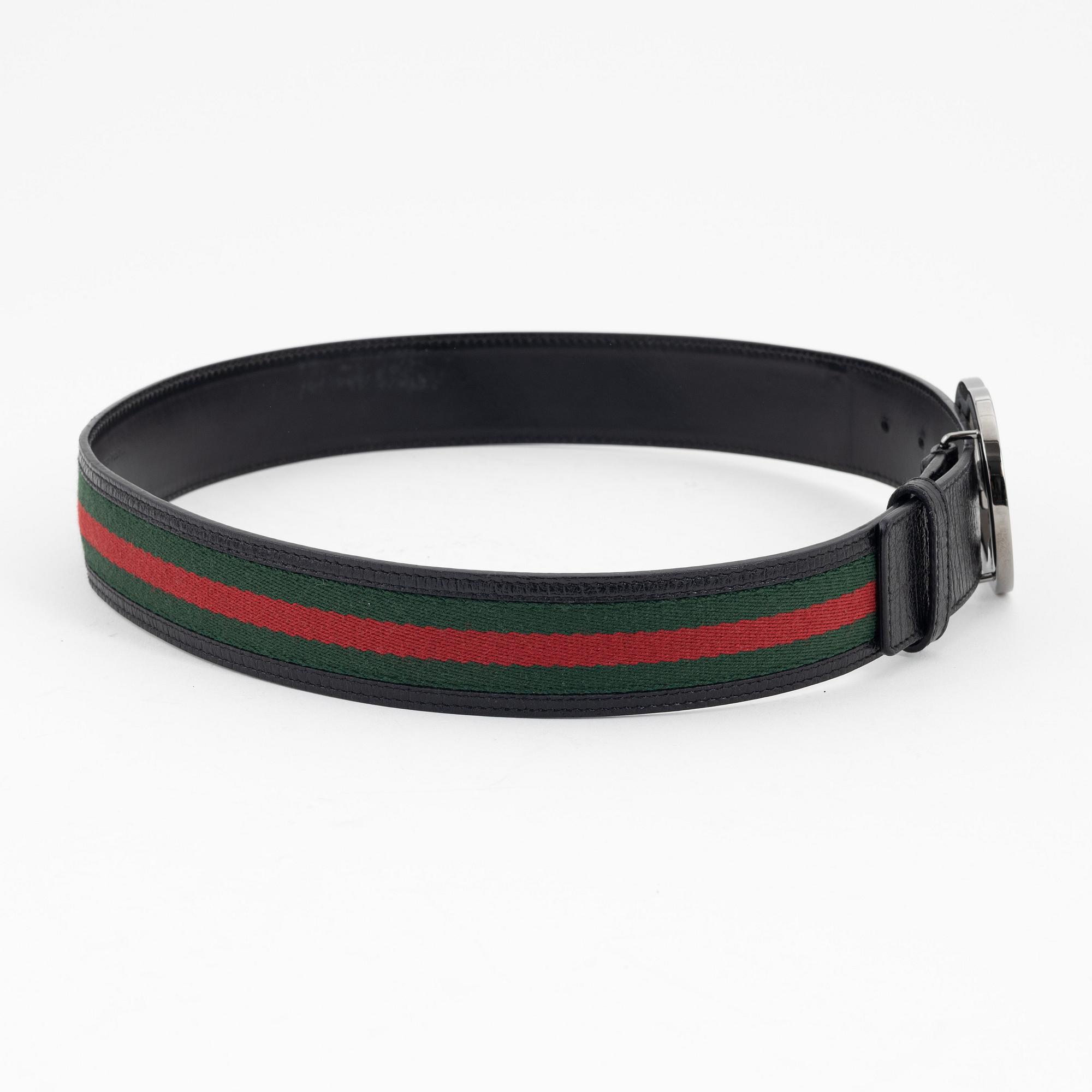 Gucci, a leather and textile belt, size 80.