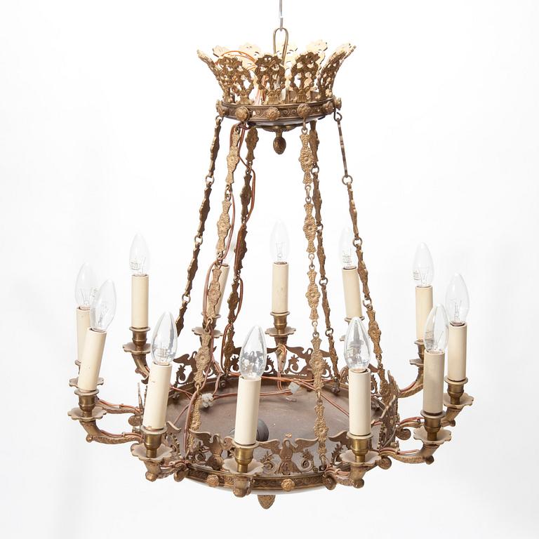 TAKAMPEL, empirestil, ca 1900. Höjd ca 75 cm.