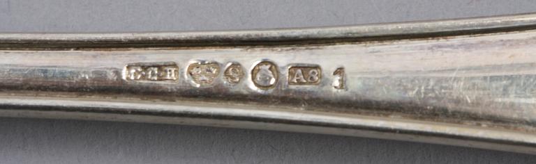 SKEDAR, 12 st, silver, bla CG Hallberg resp GAB, 1900-tal.