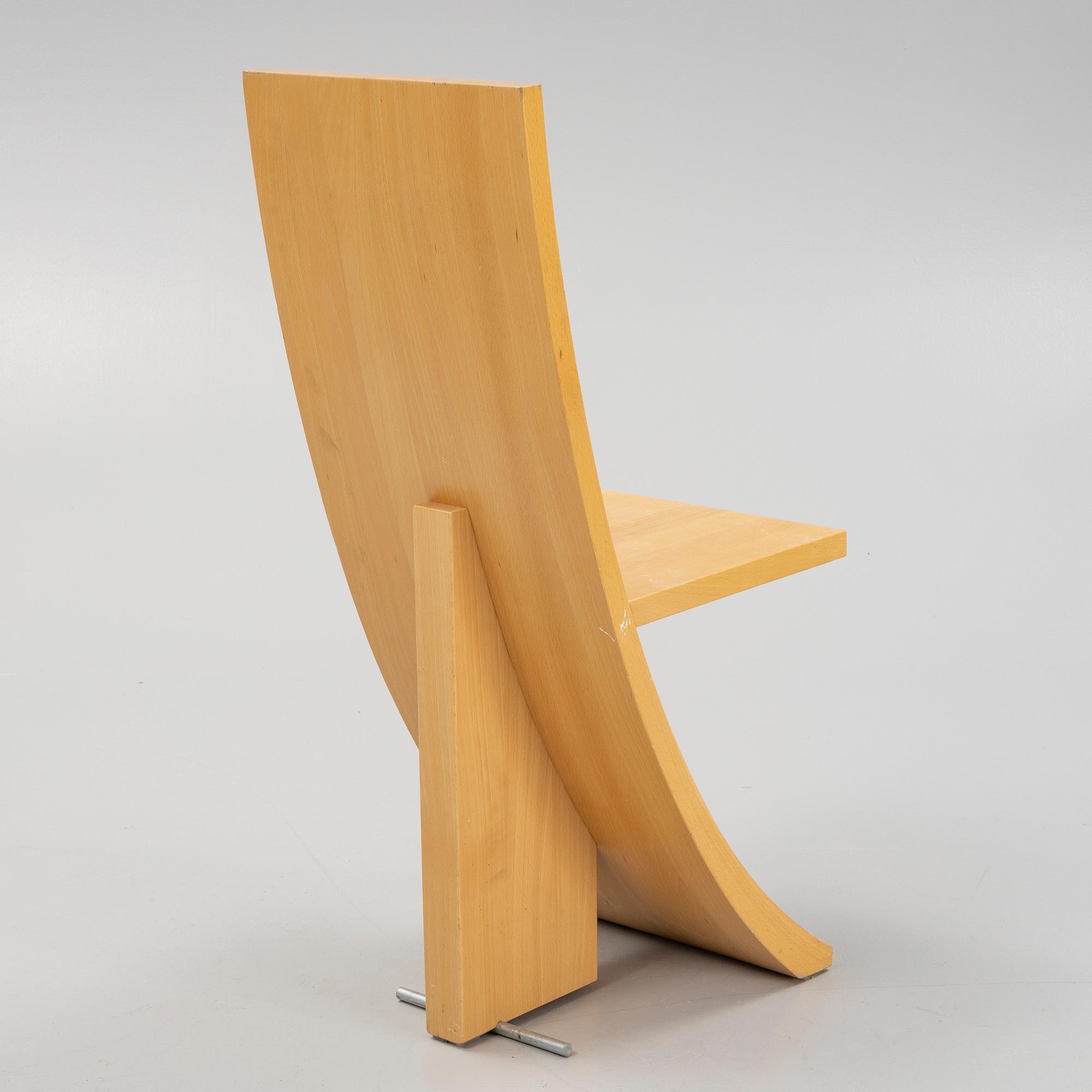 A 'Excent' beech chair, by Jonas Palmius, Gärsnäs 1992.