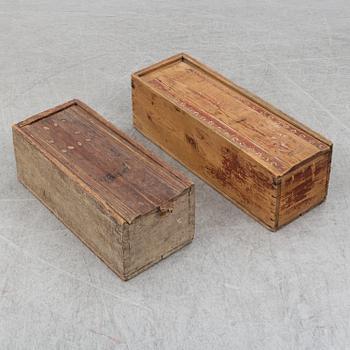 Two 19/20th century wood boxes.