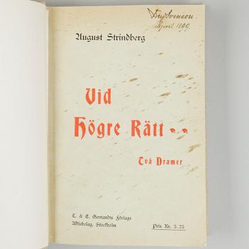 BOKPARTI PJÄSER, 10 vol, bla "Midsommar" av August Strindberg, Stockholm 1901.