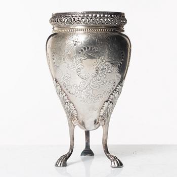A sterling silver footed vase, 20th Century.