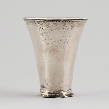 BÄGARE, silver, Aron Wangstelius, Torshälla 1778. Vikt ca 59 g.
