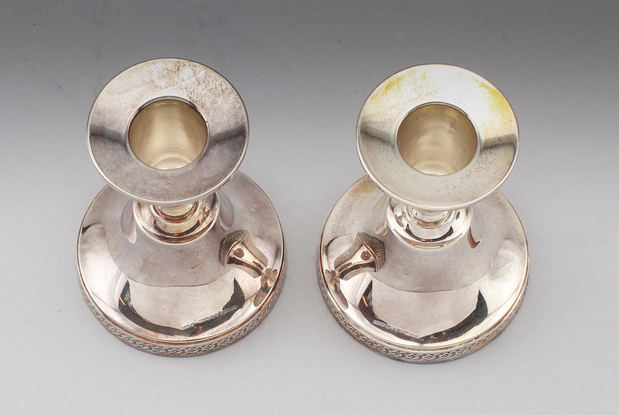 LJUSSTAKAR, 1 par, silver, Ceson, Göteborg 1985.