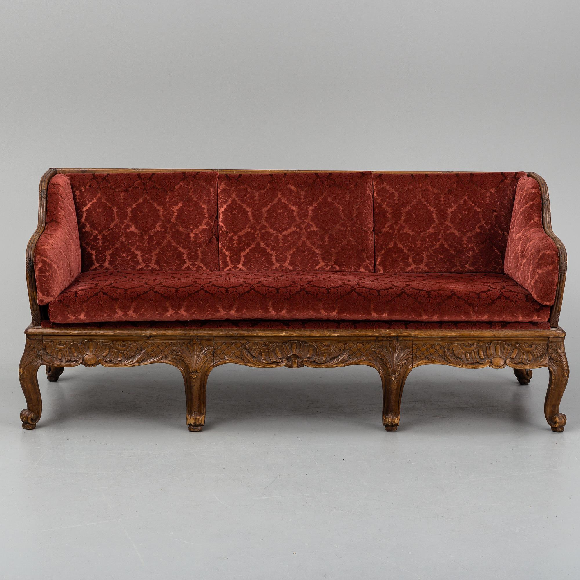 TRÅGSOFFA, Rokoko, Sverige, 1700-talets andra hälft.
