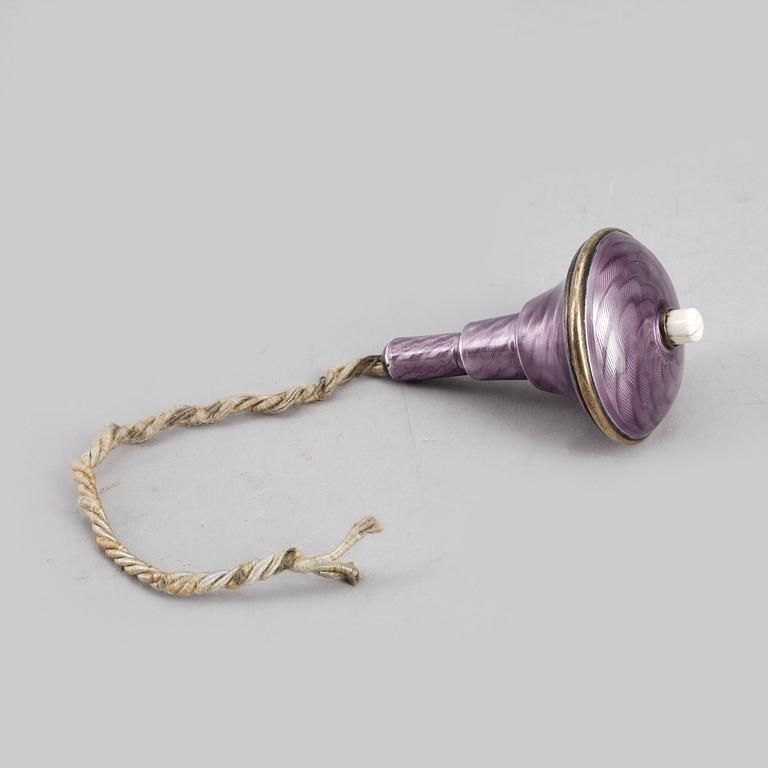 RINGKLOCKA, silver, emalj, CG Hallberg, Stockholm 1927.