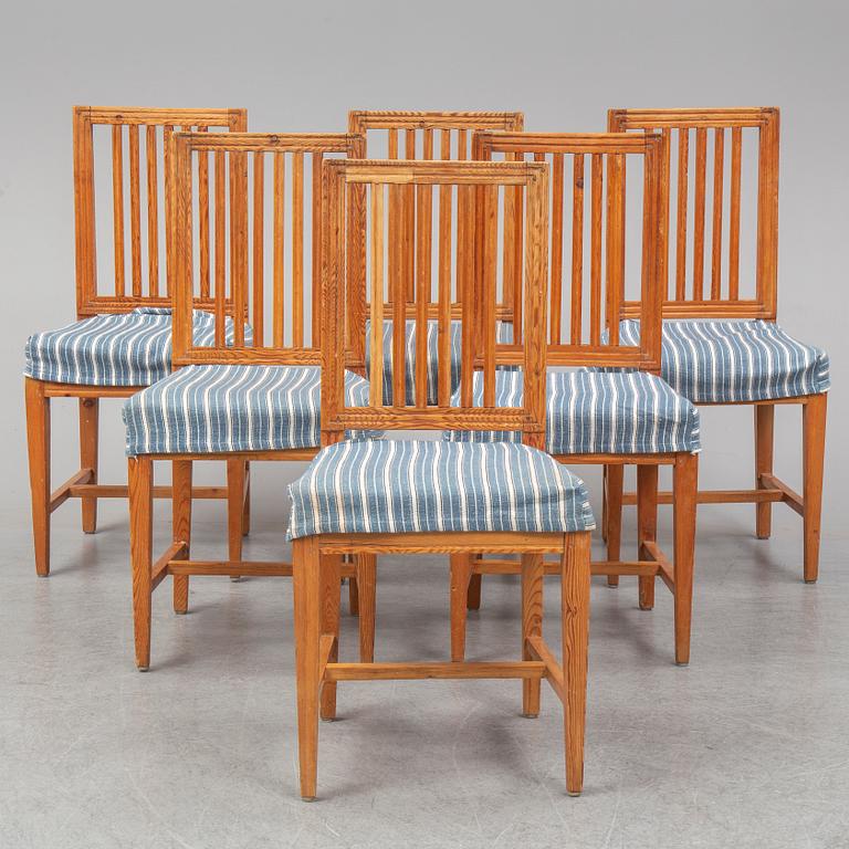 Six Swedish 19th century chairs.
