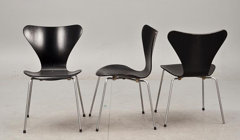 STOLAR, 6 st, "Sjuan", Arne Jacobsen, Fritz Hansen.
