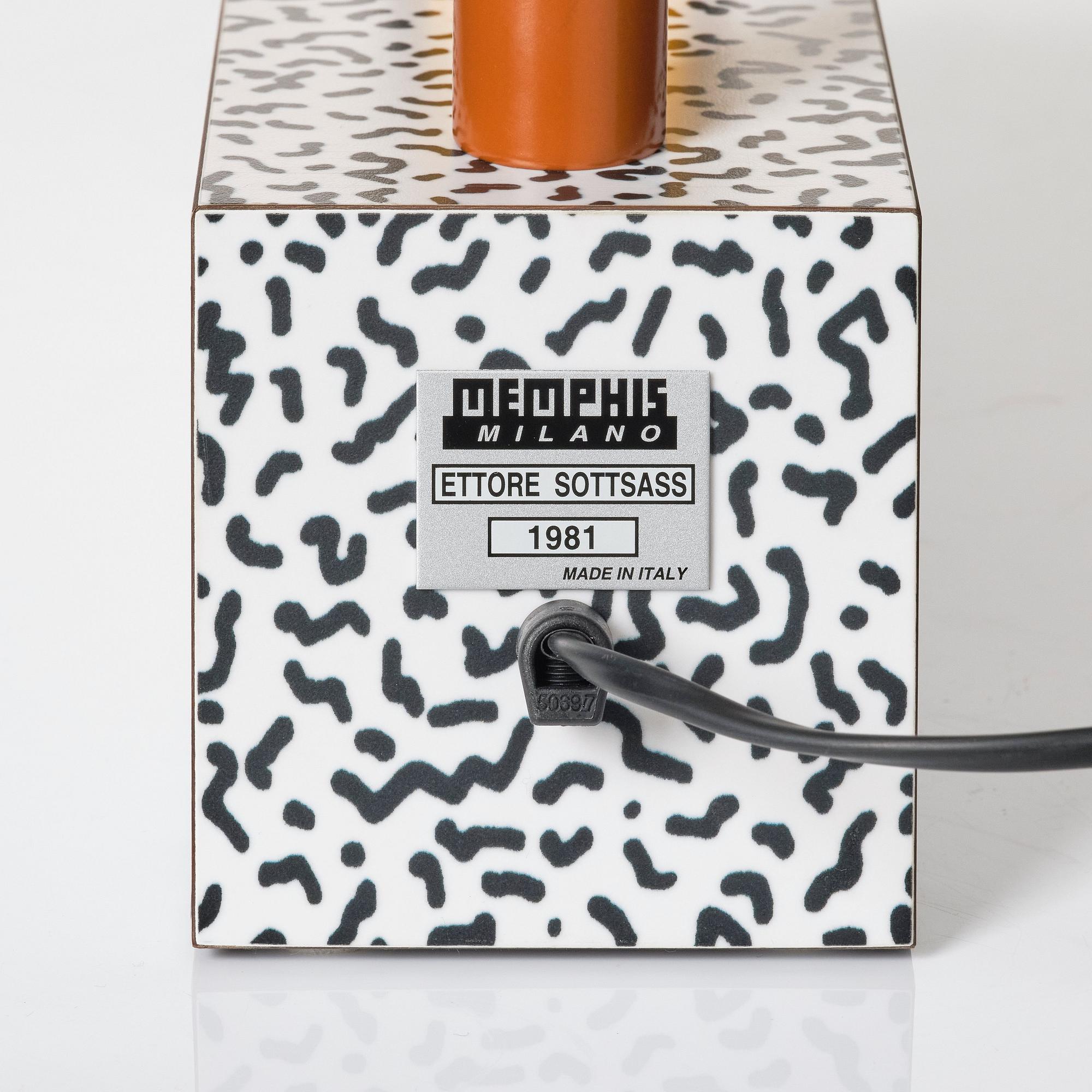 Ettore Sottsass, "Tahiti", bordslampa, Memphis, Milano, efter 1981.