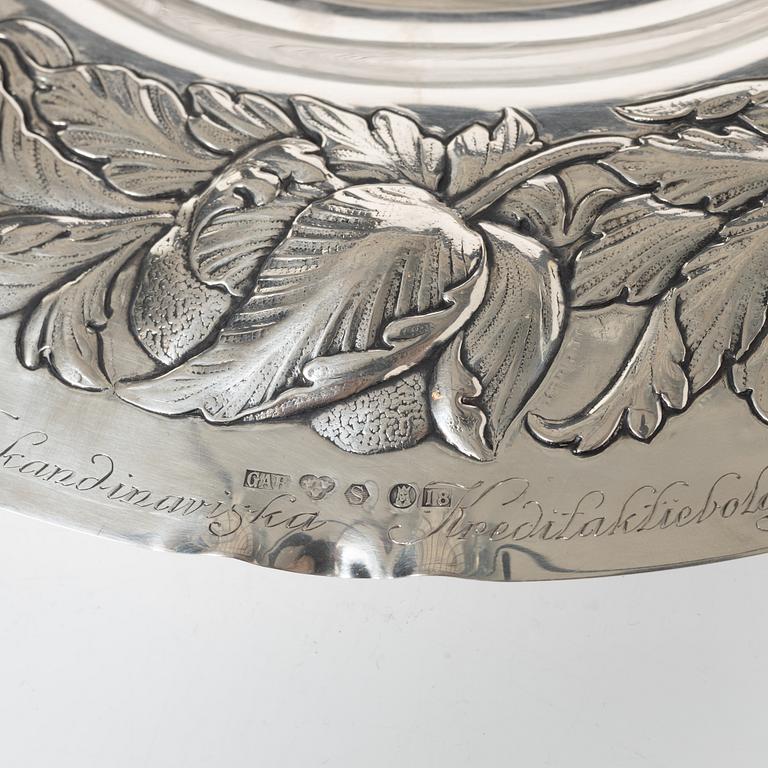 Presenterfat, silver, barockstil, GAB, Stockholm 1935.