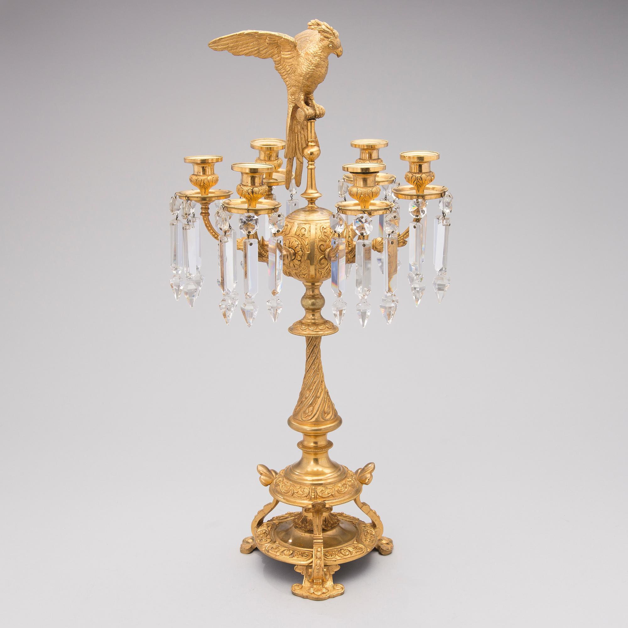 A RUSSIAN CANDELABRA, gilt bronze, Russia, ca 1860-70.