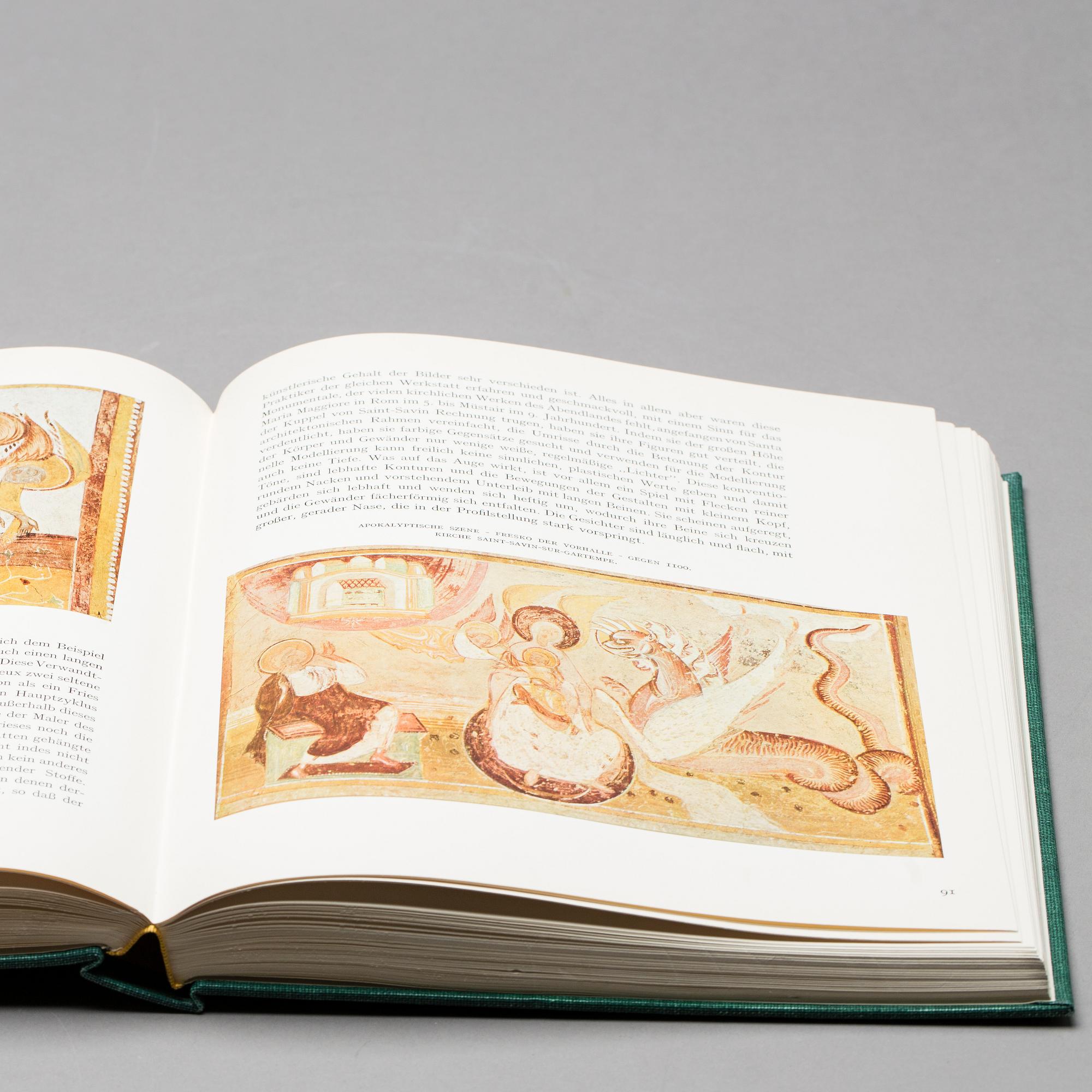 UNIVERSUM DER KUNST. 6 vol, Verlag C.H Beck, München and Romanische- Gotische Malerei, 2 vol. Skira.
