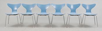 STOLAR, 6 stycken, "Liljan", Arne Jacobsen, 1970-tal.
