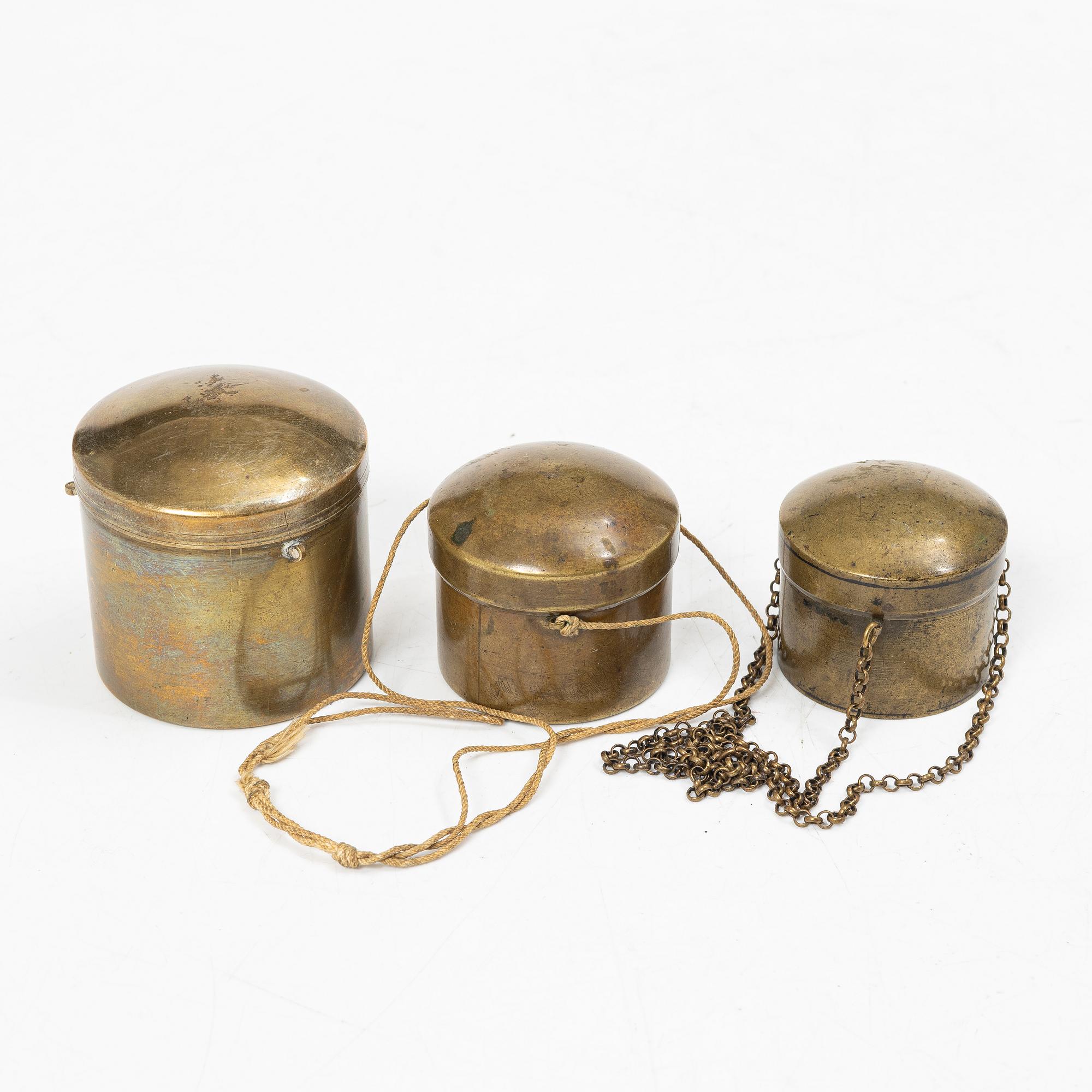 Mine compasses 3 pcs, one marked Rosén Falun, 19th century.