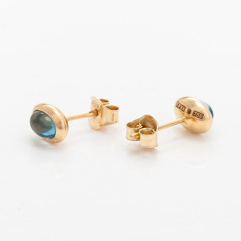 Efva Attling, a pair of 18K gold "Love Bead" earrings with topazes.