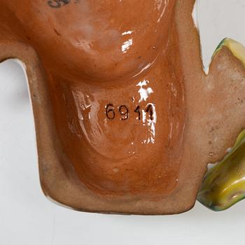 Wall mask, Goldscheider, Vienna 1930s, model 6911.