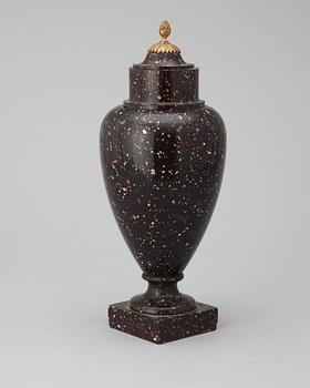 A Swedish early 19th century porphyry urn.