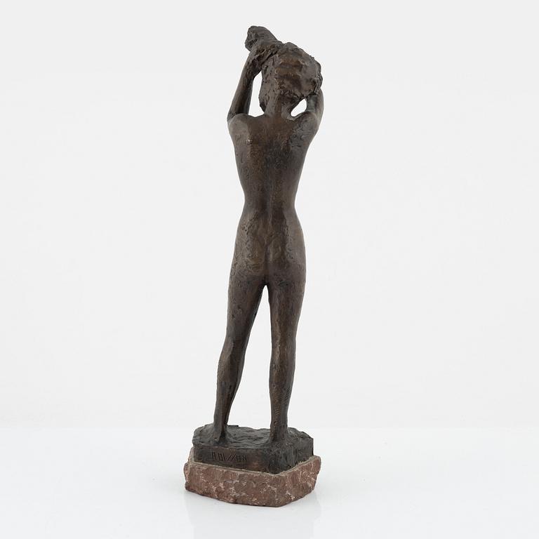 Axel Olsson, sculpture, signed, bronze, total height 45.5 cm.