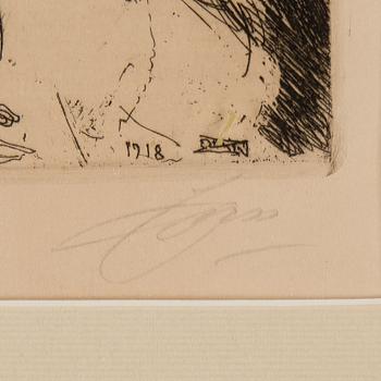 ANDERS ZORN, etching, signed and dated.