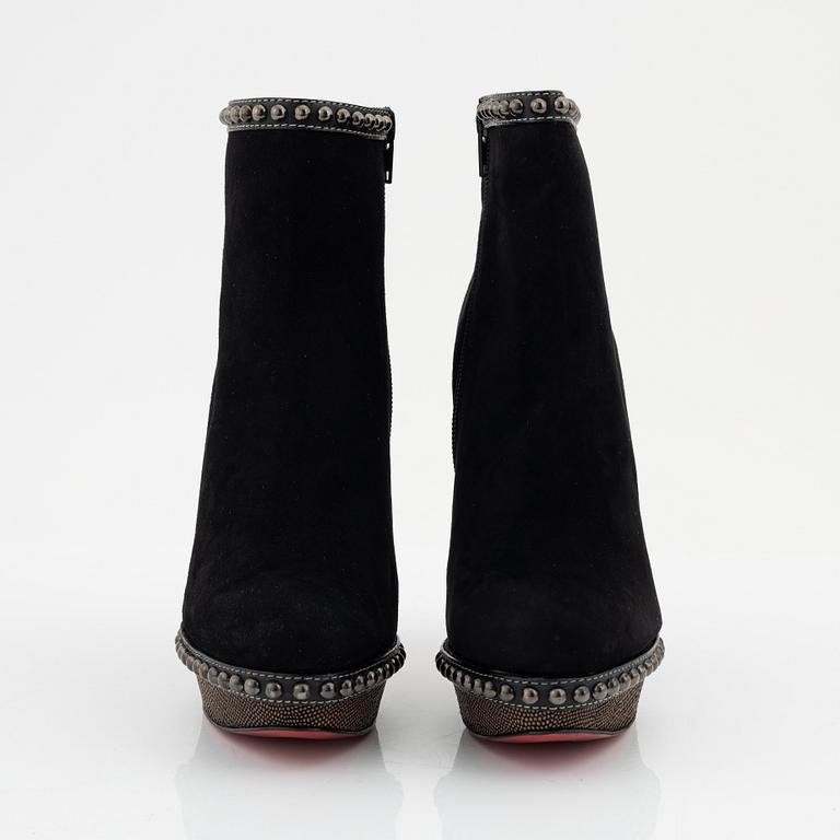 Christian Louboutin, a pair of suede and stud boots, size 36 1/2.