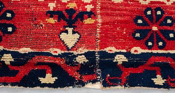 Matta/sängtäcke, antik Alpujarra, ca 228 x 169 cm, Andalusien, Spanien, daterad 1776.