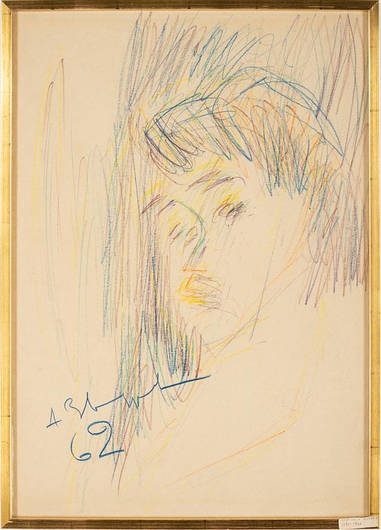 ANATOLE ZVEREV, pastel crayon on paper, signed and dated 62.