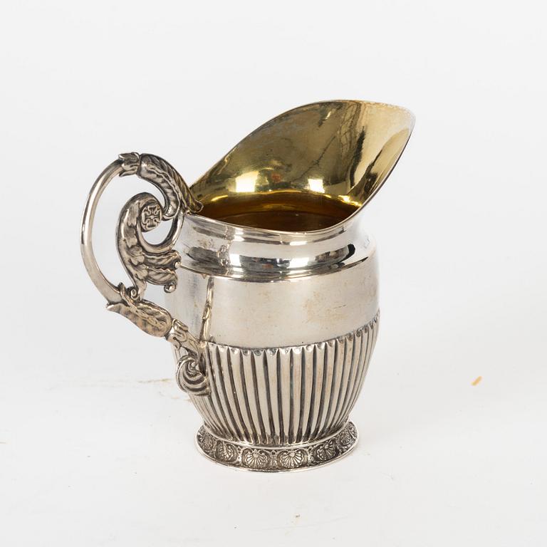 A Swedish Parcel Gilt Silver Creamer, mark of Olof H Bergström, Uppsala 1826.