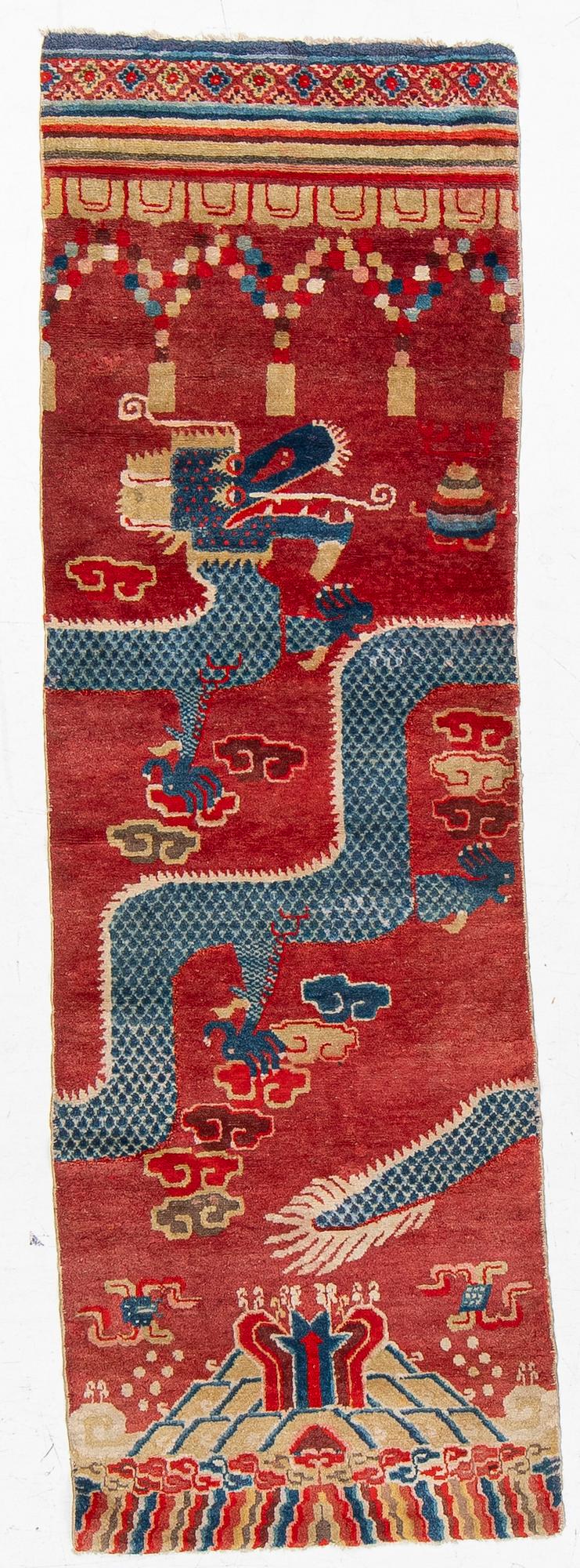 Pelarmatta, antik, Norra Kina, ca 251 x 75 cm.